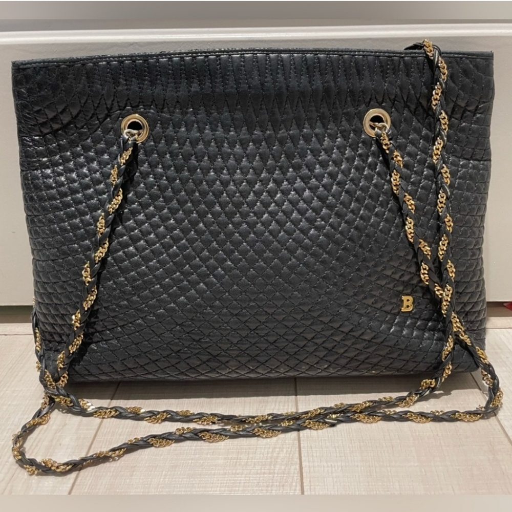 Bally Vintage quilted lambskin large shoulder bag